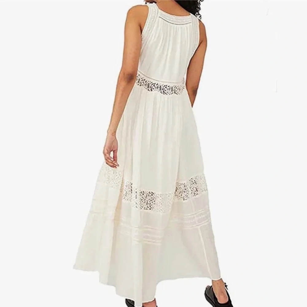 FREE PEOPLE | carla lace maxi dress - ivory (small) - Picture 6 of 7